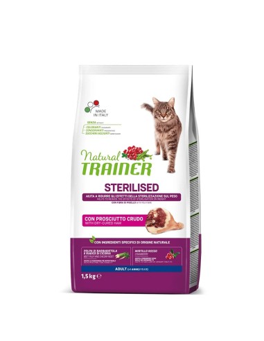 Natural Trainer Gatto Adult Sterilised Prosciutto Crudo