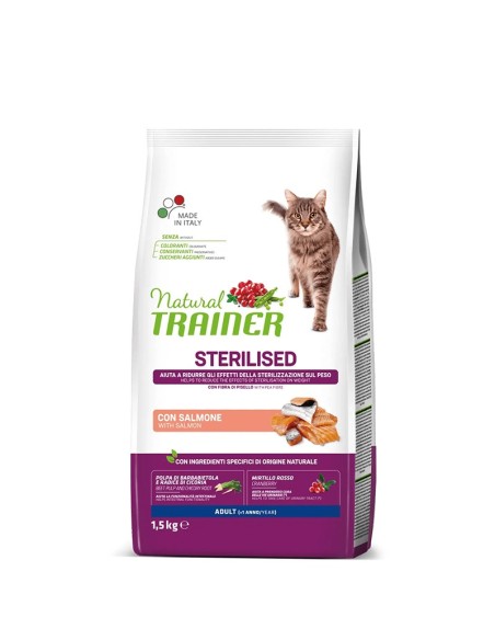 Natural Trainer Gatto Adult Sterilised Salmone
