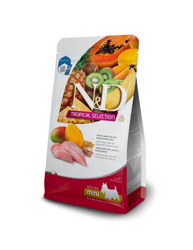 Farmina N&D Adult Mini Cane Pollo, Farro, Avena e Frutti Tropicali 1,5 Kg