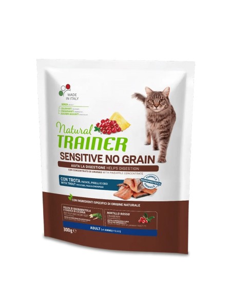 Natural Trainer Gatto Adult Sensitive No Grain Trota 300 gr